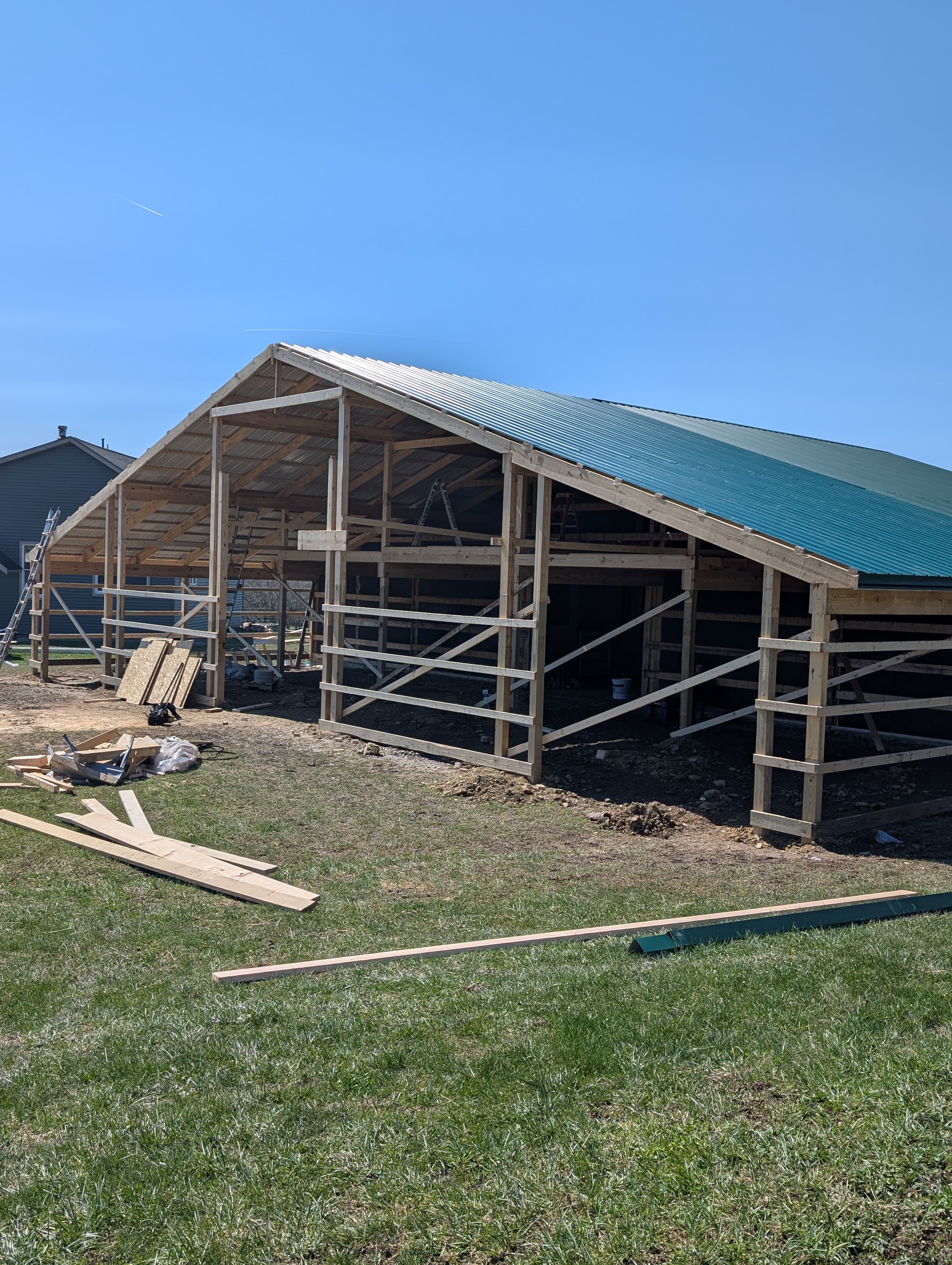 Gray metal roof farmhouse
